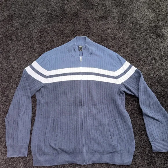 NEW Alfani Men's Navy Blue Striped Sweater - Picture 7 of 11